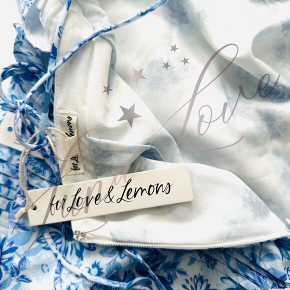 FOR LOVE & LEMONS Rosalyn Maxi Dress in Blue (size S) NWT - Picture 9 of 10